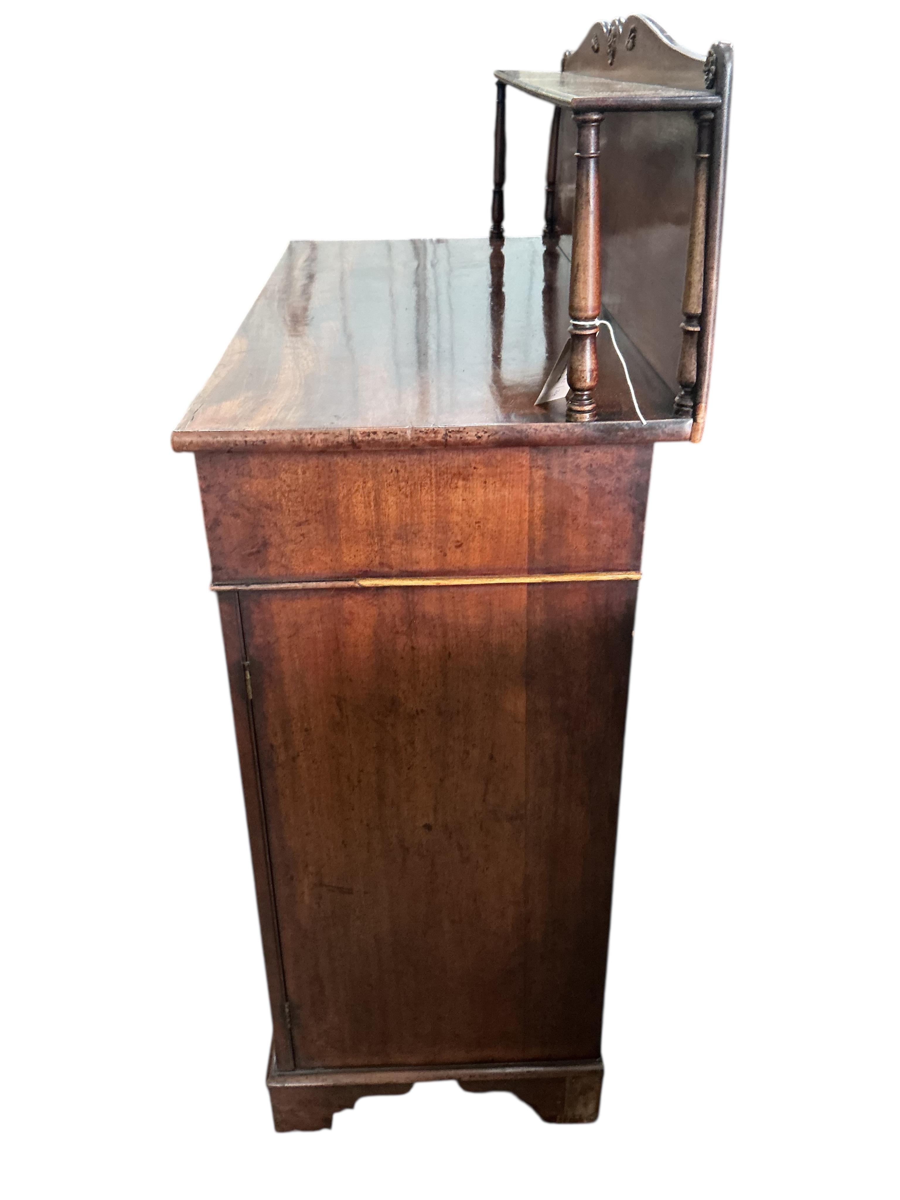 A Regency mahogany chiffonier, width 89cm, depth 41cm, height 116cm